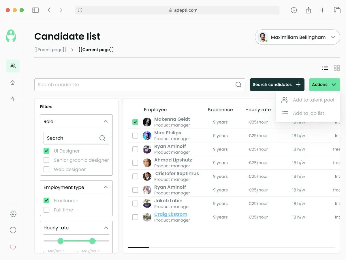 Adepti: Product candidates